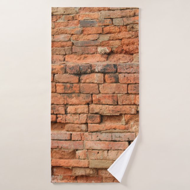 The old brick layerancient, antique, background, b bath towel (Bath Towel)