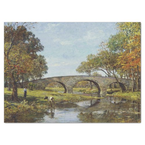 The Old Bridge by Theodore Robinson Tissue Paper