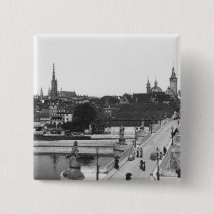 The old bridge over the River Main Pinback Button
