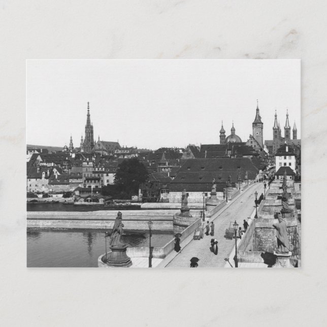 The old bridge over the River Main Postcard (Front)