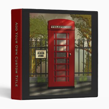 The Old British Red Telephone Box 3 Ring Binder by EnglishTeePot at Zazzle