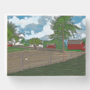 The Old Farm Wooden Box Sign