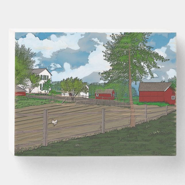 The Old Farm Wooden Box Sign (Front Horizontal)