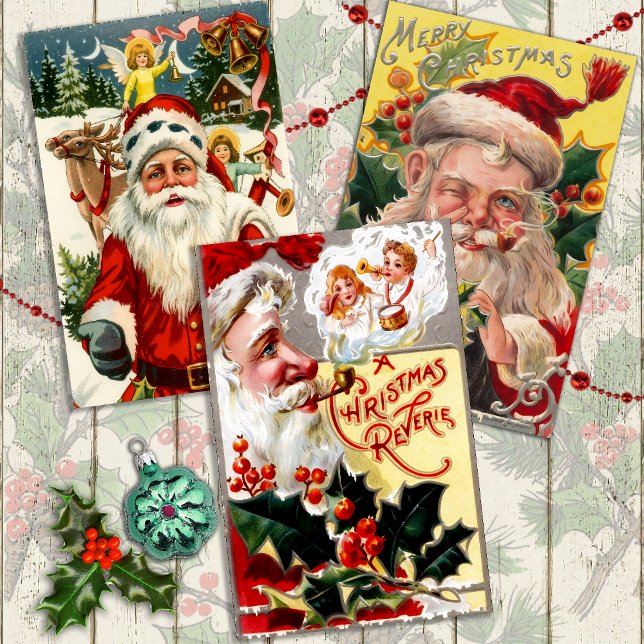 The Old-Fashioned Santa Set  Wrapping Paper Sheets (Creator Uploaded)