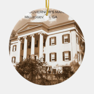 The Old Governor's Mansion, Milledgeville, Georgia Ceramic Ornament