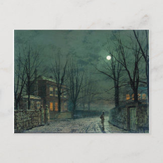 The Old Hall Under Moonlight John Atkinson Grimsha Postcard