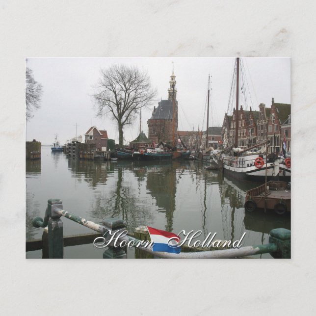 The Old Harbor in Hoorn Holland Postcard (Front)