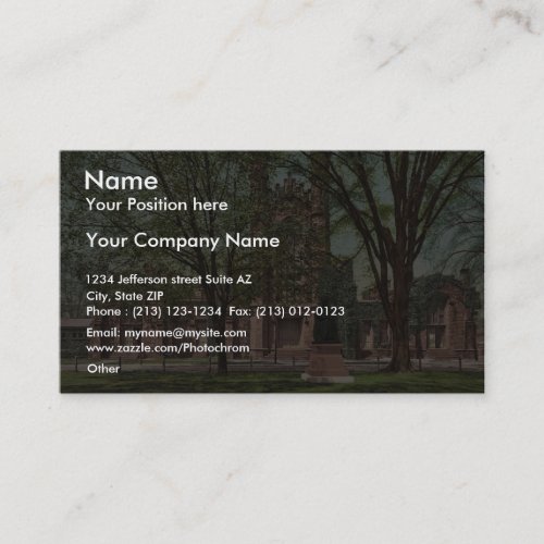 The Old library, Yale College rare Photochrom Business Card