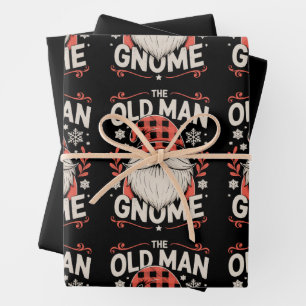 The Old Man Gnome Matching Family Christmas Xmas Wrapping Paper Sheets