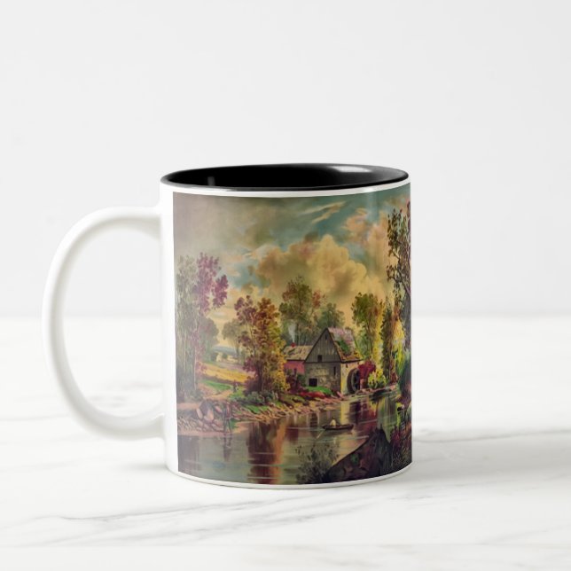 The Old Mill Stream Two-Tone Coffee Mug (Left)