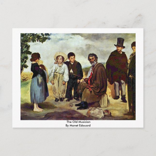 The Old Musician By Manet Edouard Postcard (Front)