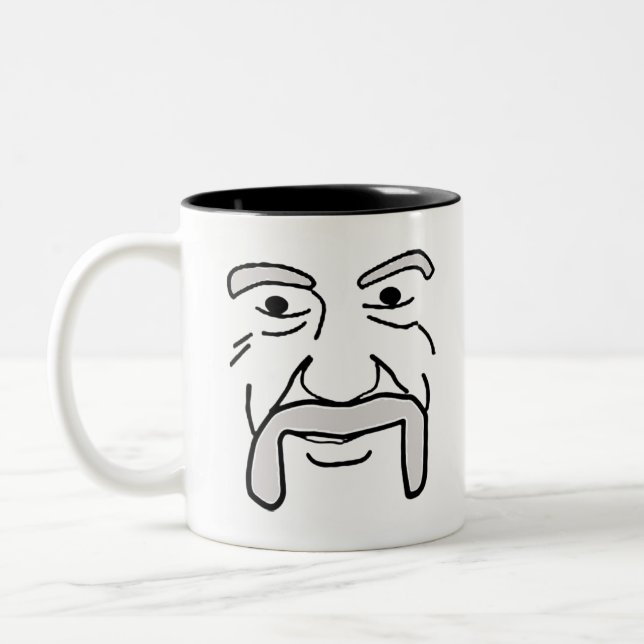 The old mustache Two-Tone coffee mug (Left)