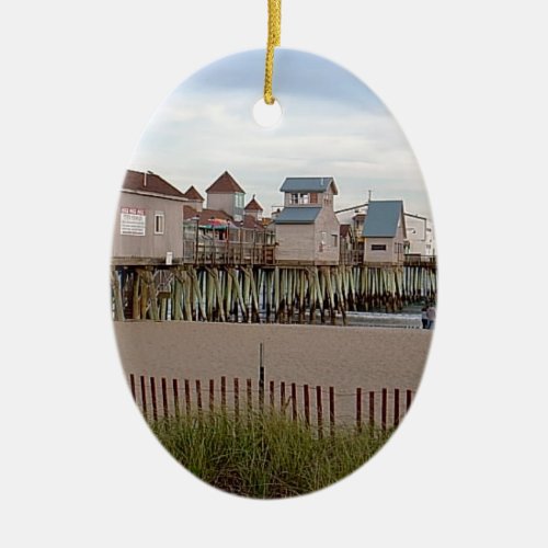 The Old Orchard Beach Pier by Wendy C Allen 2004 Ceramic Ornament