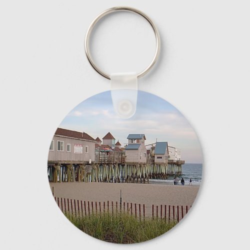 The Old Orchard Beach Pier by Wendy C Allen 2004 Keychain