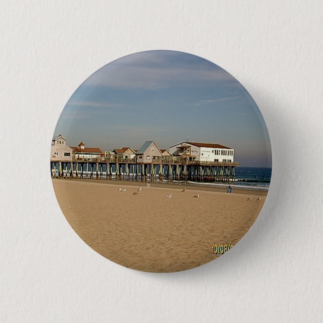 The Old Orchard Beach Pier Pinback Button (Front)