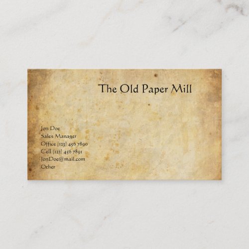 The Old Paper Mill Business Card