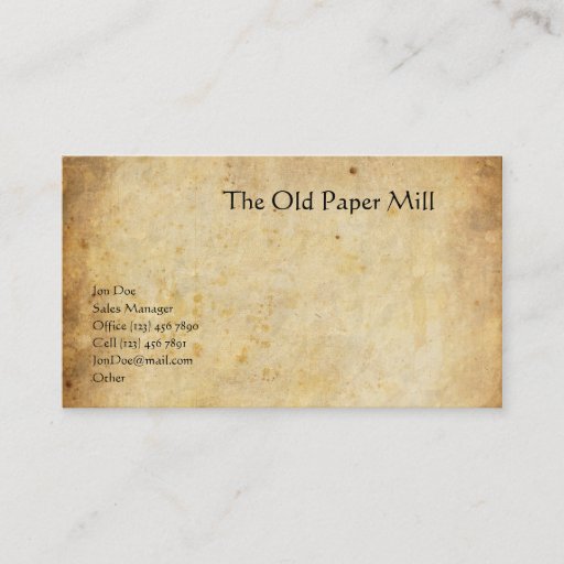 Customizable The Old Paper Mill Business Card