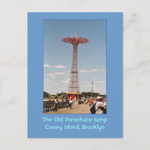 The Old Parachute Jump Coney Island NY postcard