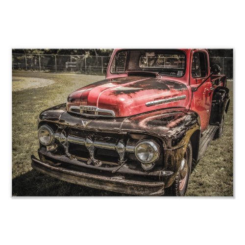 The Old Red Antique Truck Photo Print