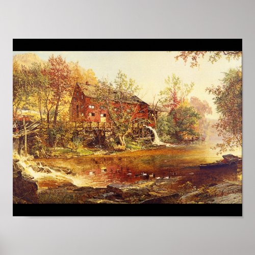 The Old Red Mill Jasper F Cropsey_Landscapes Poster