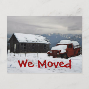 The Old Red Truck Announcement Postcard