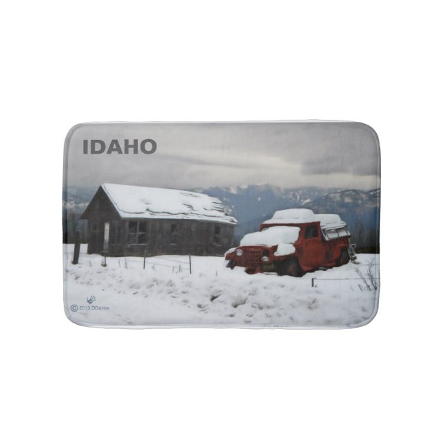 The Old Red Truck Bathroom Mat (Front)