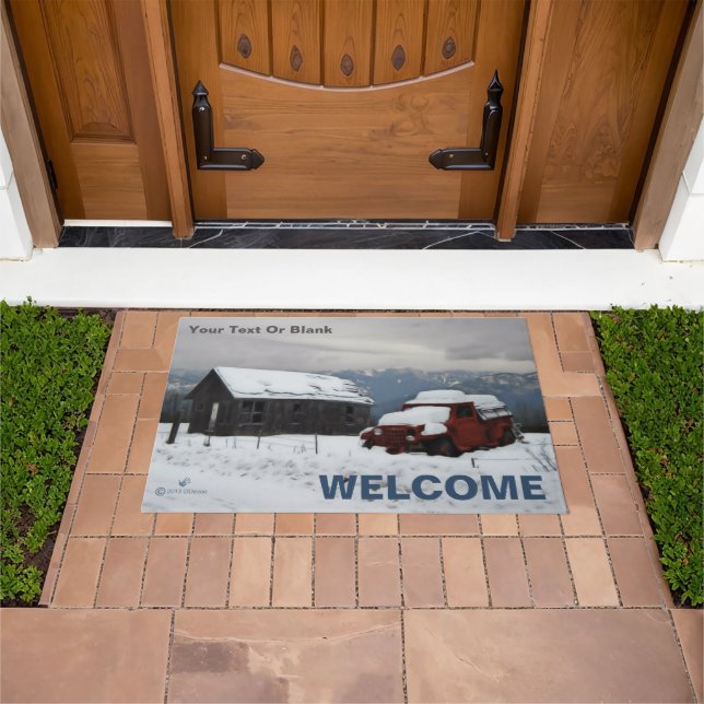The Old Red Truck Doormat (Outdoor)