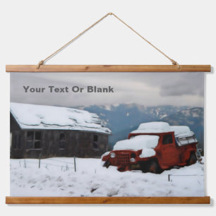 The Old Red Truck Hanging Tapestry