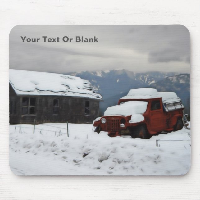 The Old Red Truck Mouse Pad (Front)