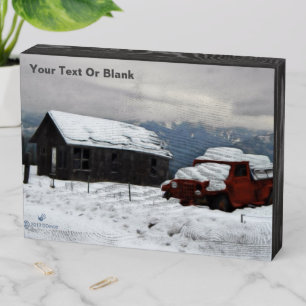 The Old Red Truck Wooden Box Sign