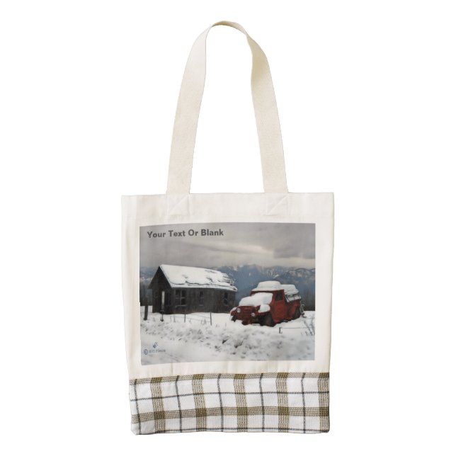 The Old Red Truck Zazzle HEART Tote Bag (Front)