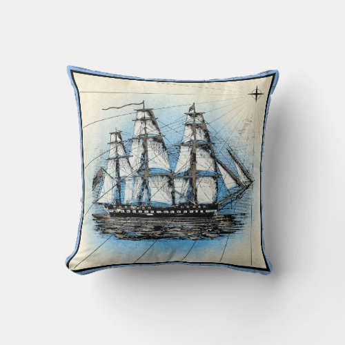 The Old Sailing ship Throw Pillow