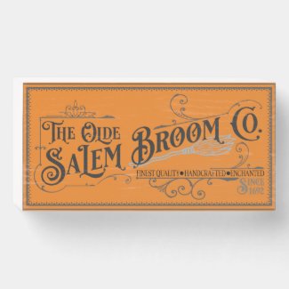 The Old Salem Broom Company Wooden Box Sign