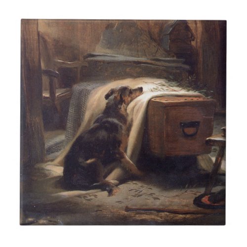 The Old Shepherds Chief Mourner by Edwin Henry Ceramic Tile