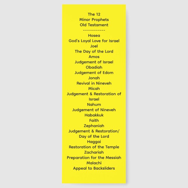 The Old Testament Prophets Bookmarks (Front)