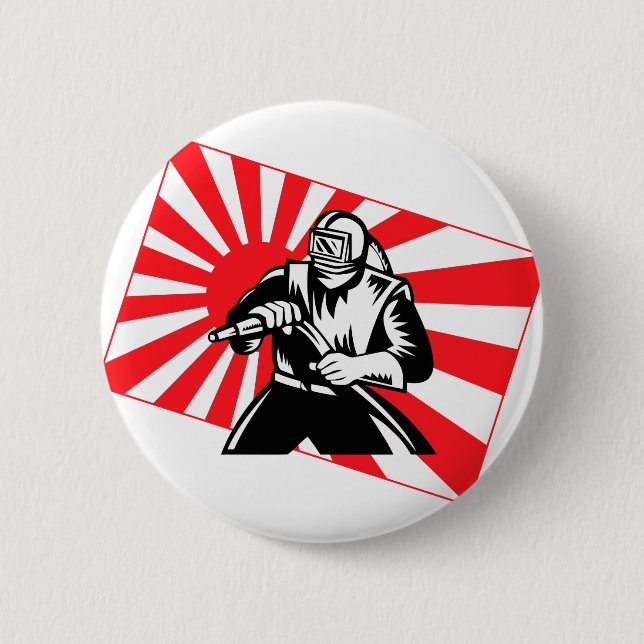 The Old Tokyo Sandblaster Pinback Button (Front)