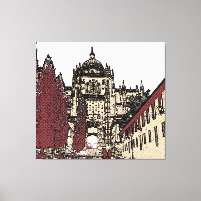 The Old Town of Salamanca Cathedral Canvas Print (Front)