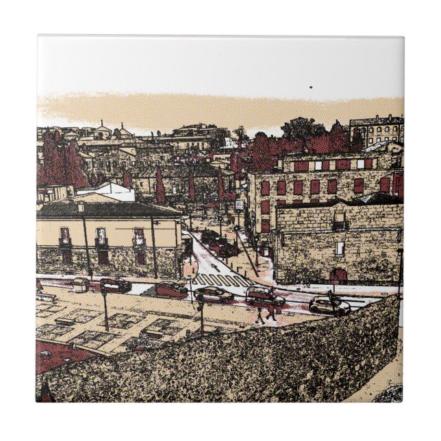 The Old Town of Salamanca Spain  Ceramic Tile (Front)