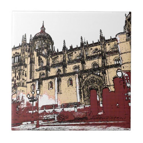 The Old Town of Salamanca University Ceramic Tile