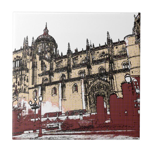 The Old Town of Salamanca University Ceramic Tile (Front)