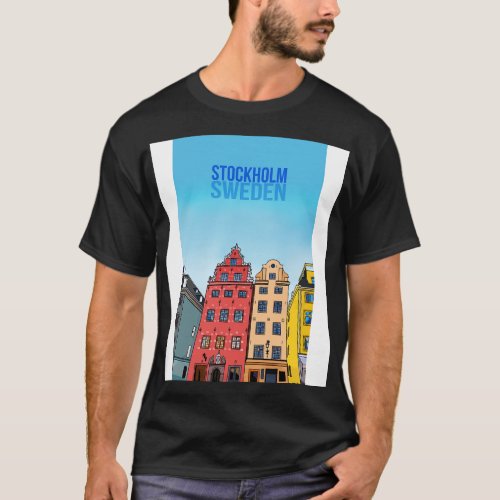 The Old Town Stockholm Sweden Scandinavian T_Shirt