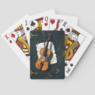 The Old Violin, fine art painting Poker Cards