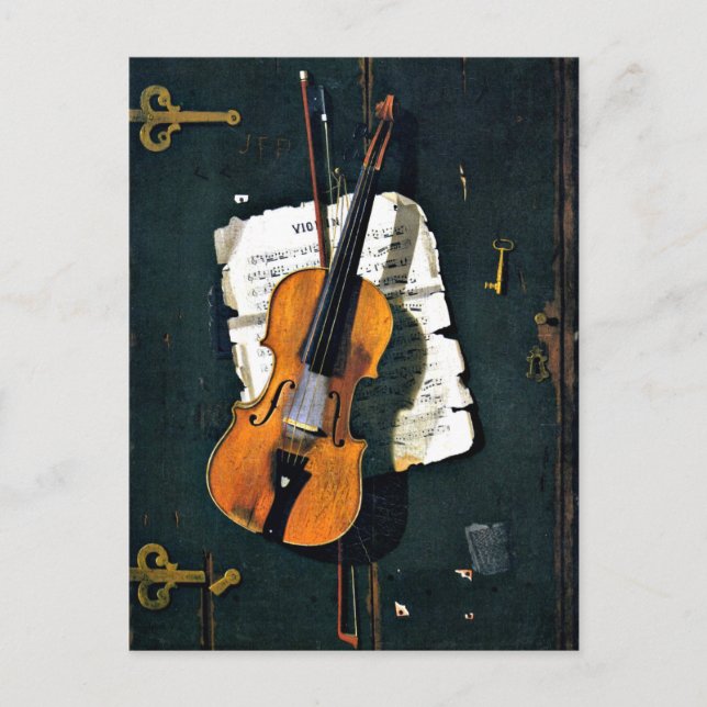 The Old Violin, fine art painting Postcard (Front)
