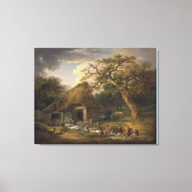 The Old Water Mill by George Morland Canvas Print (Front)