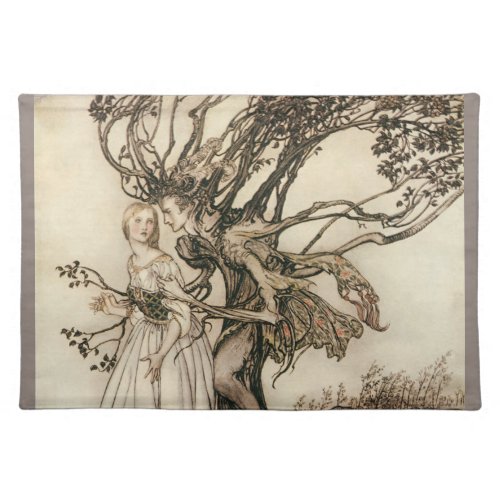 The Old Woman in the Wood by Arthur Rackham Cloth Placemat