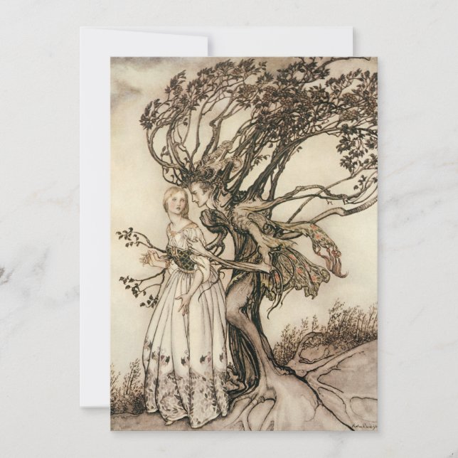 The Old Woman in the Wood by Arthur Rackham Invitation (Front)