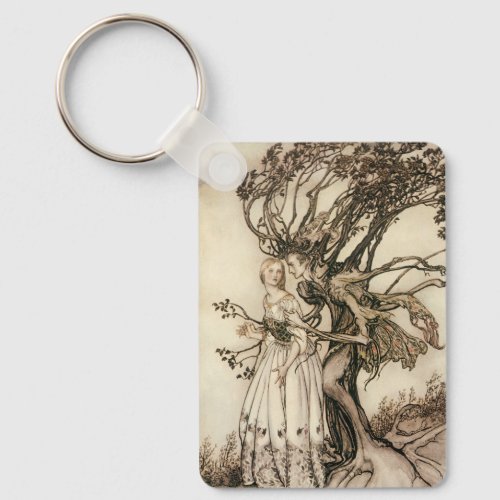 The Old Woman in the Wood by Arthur Rackham Keychain