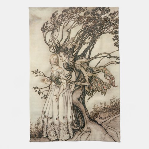 The Old Woman in the Wood by Arthur Rackham Kitchen Towel