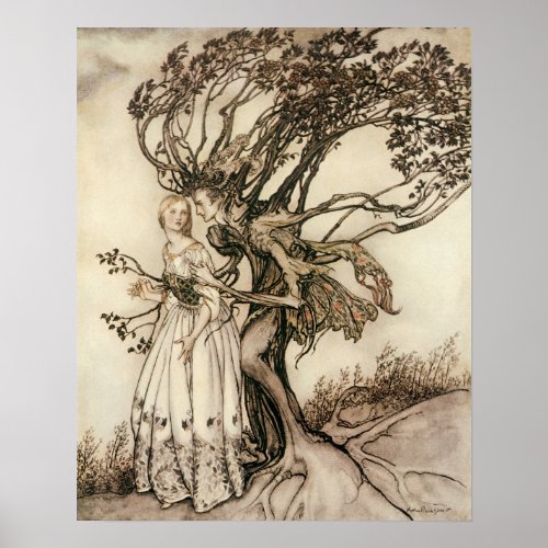 The Old Woman in the Wood by Arthur Rackham Poster