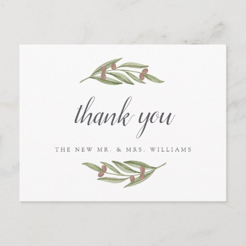 The Olive Branch Wedding Collection Announcement Postcard